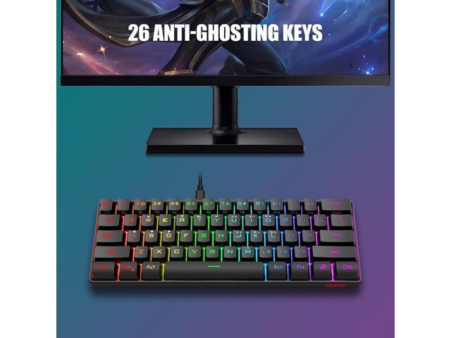 RedThunder 60% Gaming Keyboard and Mouse Combo, Ultra-Compact 61 Keys RGB Backlit Mini Keyboard, Lightweight 7200 DPI Honeycomb Optical, Wired...