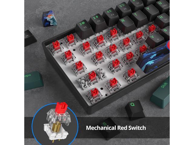 60 Percent Gaming Keyboard 61 Keys Mechanical Keyboard Rainbow Backlit Ultra Compact Wird Keyboard with Red Switches for Win Ps4/5 Xbox(61 Green)
