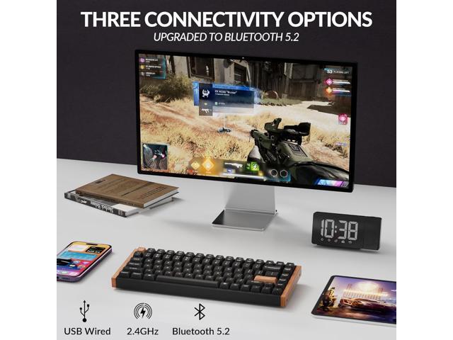 Keychron K2 HE Rapid Trigger Wireless Custom Mechanical Keyboard with Hall Effect Gateron Double-Rail Magnetic Switch, QMK 2.4 GHz Bluetooth 5.2...