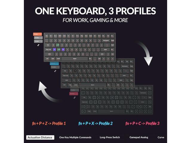 Keychron K2 HE Rapid Trigger Wireless Custom Mechanical Keyboard with Hall Effect Gateron Double-Rail Magnetic Switch, QMK 2.4 GHz Bluetooth 5.2...