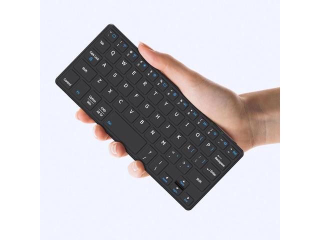Universal Wireless Keyboards Ultra Light Portable Mini Keyboard with Adjustable Angle Stand & Leather Case,Computer Keyboards Rechargeable Travel.