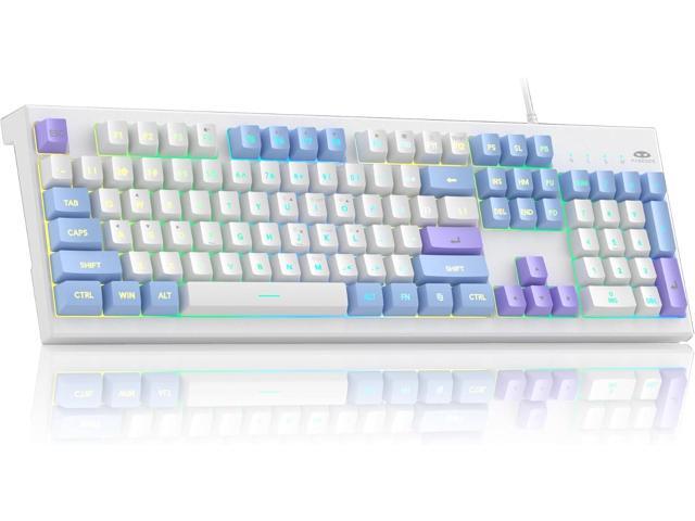MageGee Creamy Keyboards,K2 Classic Keyboard Wired RGB Backlit 104 Keys Waterproof Ergonomic Keyboard,PC Keyboards for PC/loptop/MAC - Lris Violet
