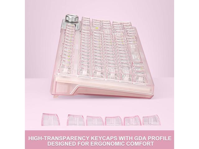 x Aula F98 Pro 95% Hot-Swappable Mechanical Keyboard Transparent Keycaps, RGB Backlit Gaming Keyboard, Tri-Mode BT5.0/2.4G/USB-C, OLED Display,...
