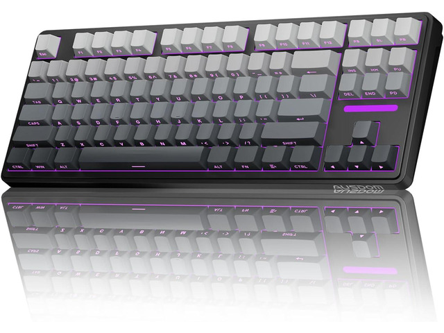 AUSDOM H87 Wireless Mechanical Keyboard, 10000mAh Battery Gasket Hot Swappable Custom Keyboard with RGB Backlit, Side Printed PBT Keycaps, Tri-Mode...