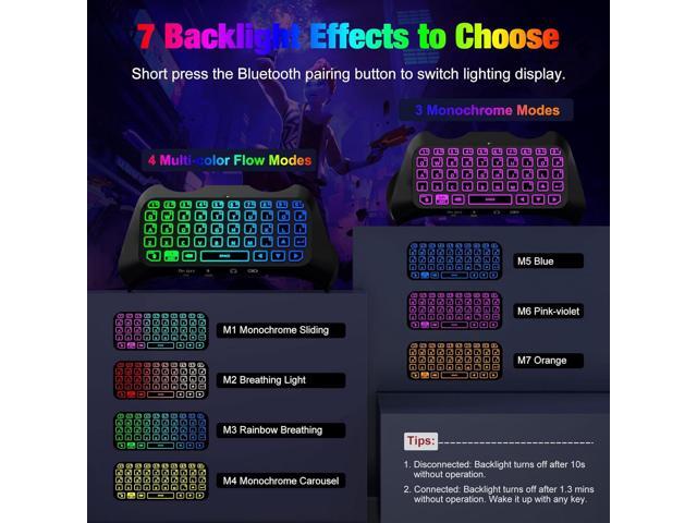 MoKo RGB Backlight Keyboard for PS5 Controller, Bluetooth Wireless Mini Gamepad Chatpad for PlayStation 5 with Upgraded Built-in Speaker & 3.5mm...
