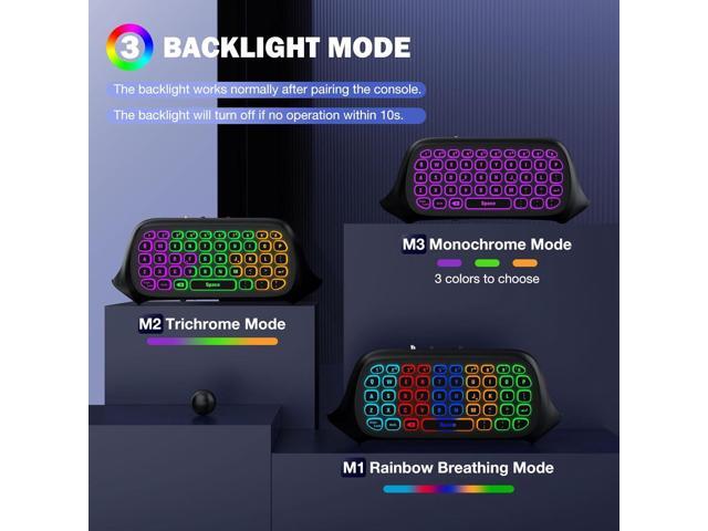 MoKo RGB Backlight Keyboard for Xbox One Controller, Xbox Series X/S, Wireless Chatpad Keypad w/ 2.4G Receiver, Xbox Accessories for Xbox One S/Elite