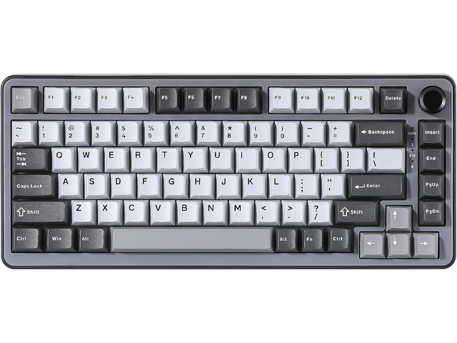 YUNZII B75 Mechanical Keyboard,75% Layout with Knob,Hot Swappable RGB Backlit Gasket Mounted, Creamy Typing, Double-Shot PBT Keycaps,Cherry...