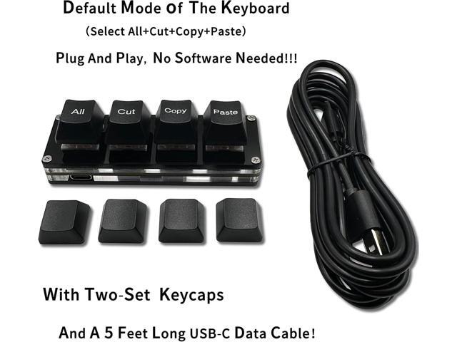 Mini 4-Key Select-All Cut Copy Paste Macro Pad Ctrl A X C V Shortcut One Handed Keyboard RGB Gaming Mechanical Keyboard OSU Keypad Programmable...