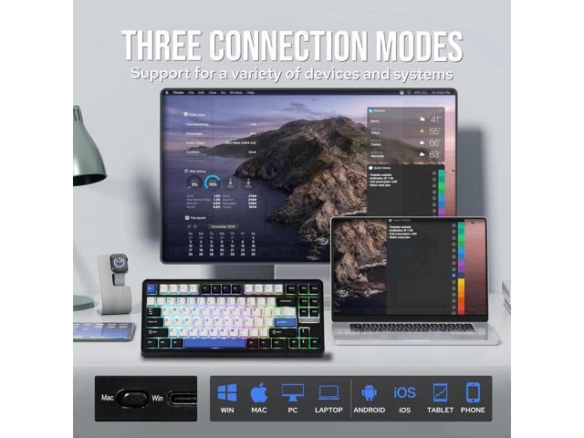 EPOMAKER TH85 QMK/VIA Wireless Gaming Keyboard, BT5.0/2.4GHz/USB-C, Hot Swappable Pre-lubed Custom Creamy Jade Linear Switches, Gasket Creamy...
