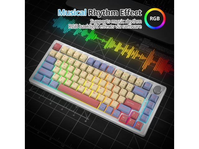 75% Mechanical Keyboard Gasket with Knob, Custom Wired Creamy Gaming Keyboard TKL 75 Percent Hot Swappable RGB Backlit, Pre-lubed Switch for...