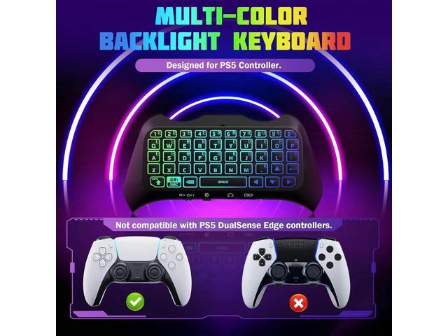 TiMOVO RGB Backlight Keyboard for PS5 Controller, Wireless Bluetooth Keypad Chatpad for PlayStation 5 Controller, Mini PS5 Multi-Color Game...
