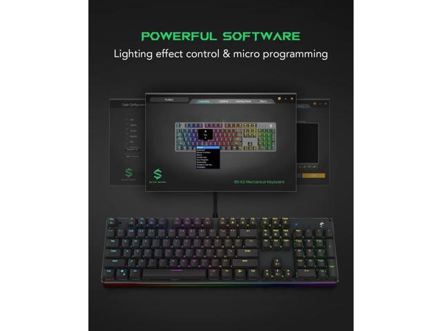 Black Shark RGB Mechanical Gaming Keyboard LED Backlit Wired Keyboard with Red Switches, Fully Programmable, Anti-Ghosting 104 Keys for Desktop PC,...