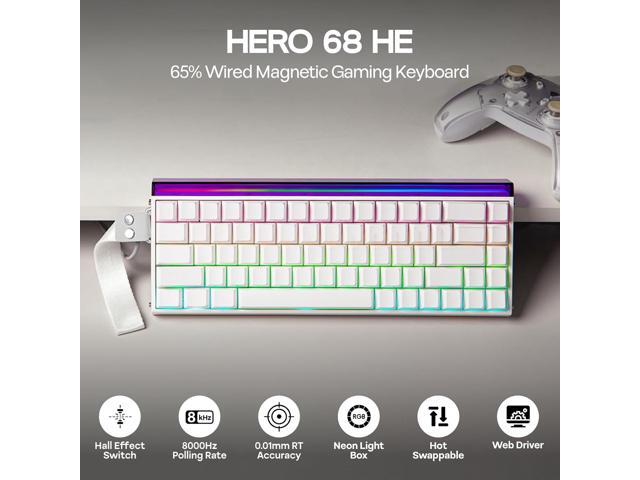 EPOMAKER Aula Hero 68 HE Wired Magnetic Gaming Keyboard, 0.01mm Adjustable Actuation, Rapid Hall Effect Switch, 8kHz Polling, 5-Layer Sound...