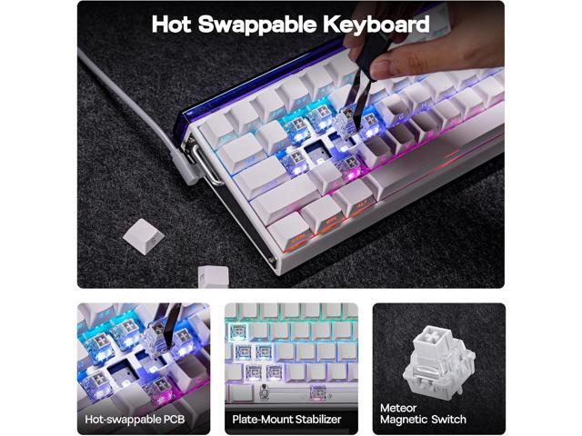 EPOMAKER Aula Hero 68 HE Wired Magnetic Gaming Keyboard, 0.01mm Adjustable Actuation, Rapid Hall Effect Switch, 8kHz Polling, 5-Layer Sound...