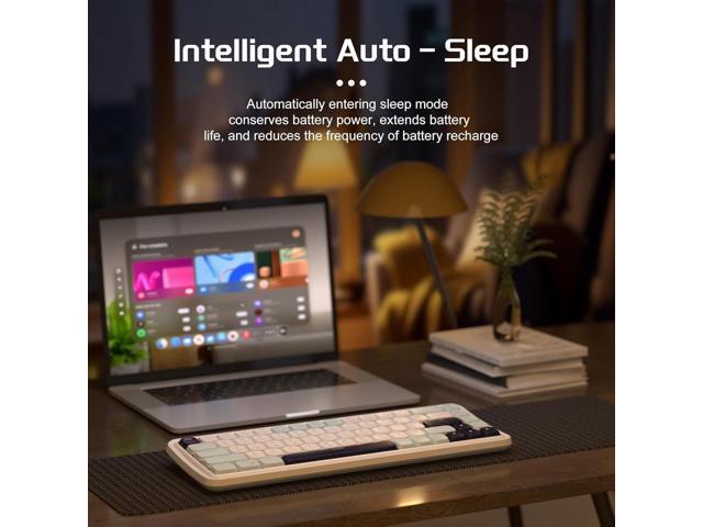 MageGee 60% Slim Wireless Creamy Mechanical Keyboard,Moon68 RGB Backlit Gaming Keyboard,Quiet 2.4G/BT5.0/USB-C Blue Tooth 68Keys with Short Red...