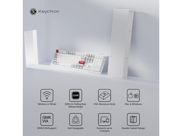Keychron Q6 Pro Full-Size Bluetooth Custom Mechanical Keyboard for Mac Windows Linux, Full Aluminum QMK/VIA Programmable Knob KSA Double-Shot PBT...