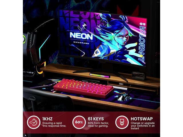 HK GAMING GK61 60% v3 Hotswap Mechanical Gaming Keyboard 61 Keys Multi Color RGB LED Backlit for PC/Mac Gamer US Layout (Pink, Cherry Mx...