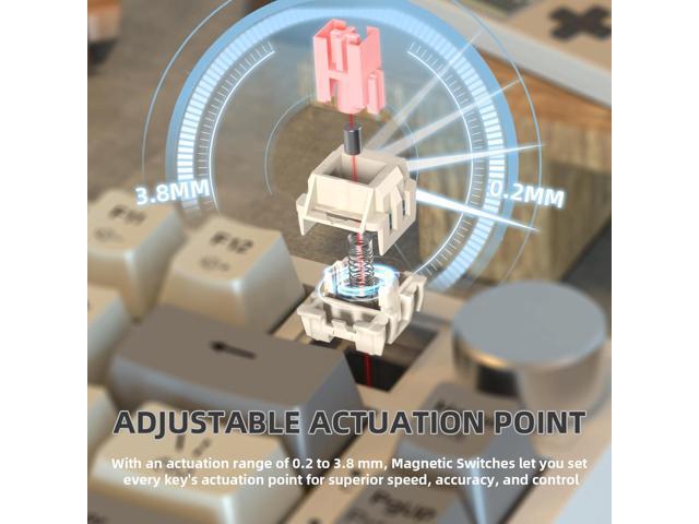 ATTACK SHARK K85 Rapid Trigger 75% Wired Mechanical Gaming Keyboard Gasket with Hot Swapped Adjustable Actuation Magnetic Switch Programmable Knob...