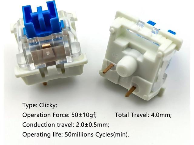 Outemu(Gaote) Blue Switches for MX Mechanical Gaming Keyboard,3-Pin 50gf Clicky/RGB/DIY Replaceable/Dustproof Switches(Blue,108pcs)