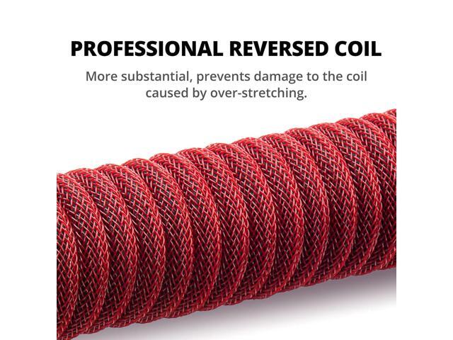 GUNMJO Pro Custom Coiled USB C Cable for Gaming Keyboard, Double-Sleeved Mechanical Keyboard Cable with Detachable Metal Aviator, 1.5M USB-C to...