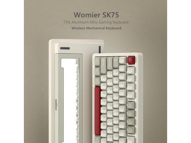 Womier SK75 75% Keyboard with Full Aluminum Wireless Mechanical Gaming Keyboard, VIA Custom Pre-lubed POM Switches RGB Creamy Gaming Key Board,...