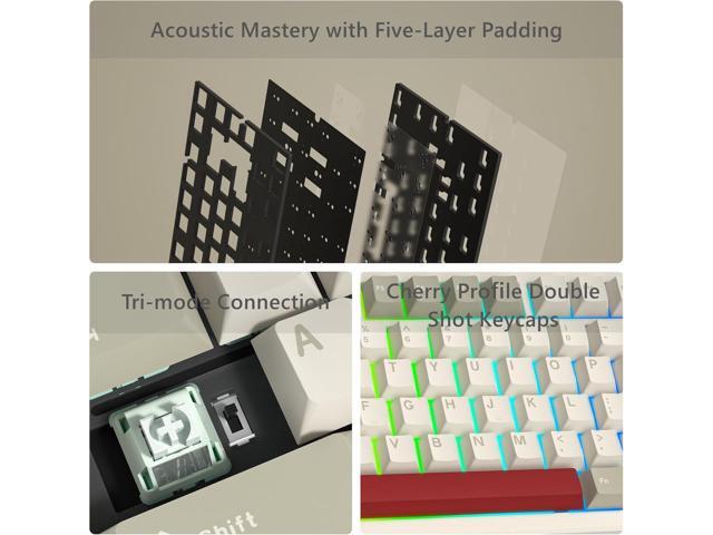 Womier SK75 75% Keyboard with Full Aluminum Wireless Mechanical Gaming Keyboard, VIA Custom Pre-lubed POM Switches RGB Creamy Gaming Key Board,...