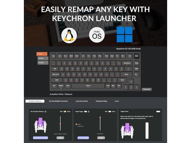 Keychron Q1 HE Wireless QMK Custom Mechanical Keyboard with Hall Effect Gateron Double-Rail Magnetic Switch Rapid Trigger, 2.4 GHz Bluetooth RGB...