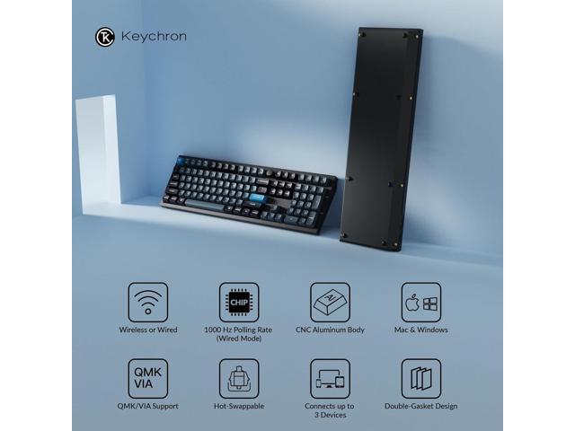 Keychron Q6 Pro Full Aluminum QMK/VIA Programmable Knob Bluetooth Custom Mechanical Keyboard, Full-Size KSA Double-Shot PBT Keycap Hot-Swappable K...