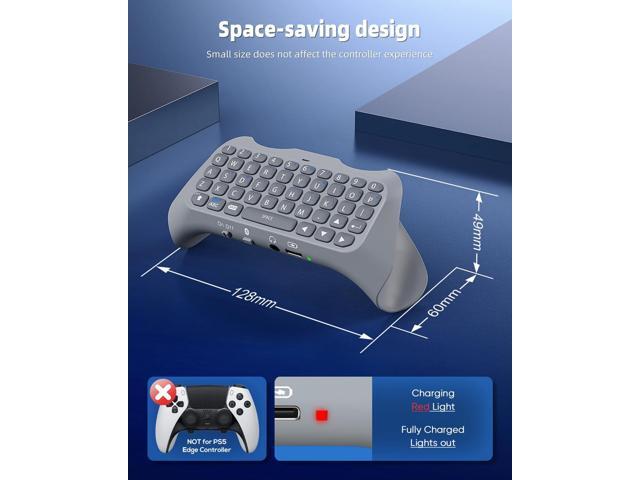 Wireless Controller Keyboard for PS5/PS5 Pro, Bluetooth 3.0Mini Portable Gamepad Chatpad with Built-in Speaker & 3.5MM Audio Jack for PS5/PS5 Pro...