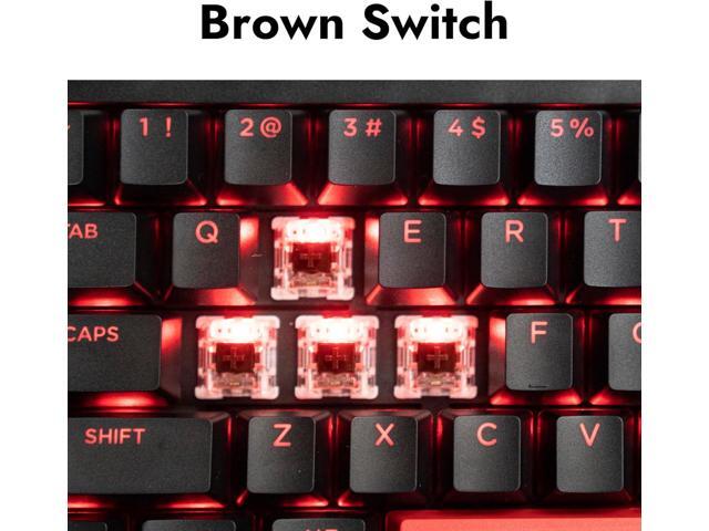 X3 Wired Mechanical Gaming Keyboard, 100% Layout with QMK/VIA Programmable Keyboard, Brown SwitchRed Backlit for Windows