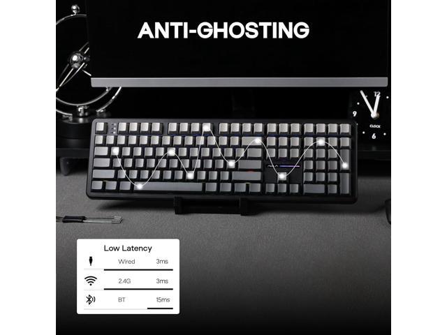 EPOMAKER Aula F108 Wireless Gaming Keyboard, Full Size Mechanical Keyboard with 4000mAh Battery, 108 Hot-Swappable and Programmable Keys, RGB...