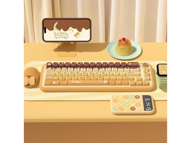 daixiahu Pudding cat Theme keycaps 158 Key PBT keycaps MDA Custom keycap Set is Suitable for 61/87/104/108 Cherry MX Switch and Other Mechanical...