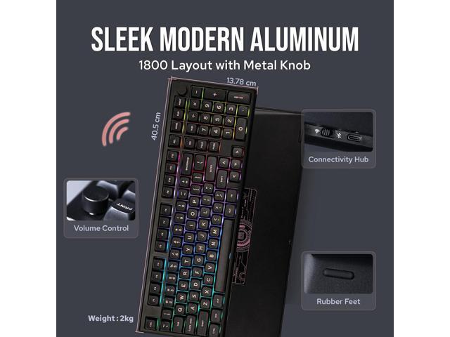 EPOMAKER Galaxy100 QMK/VIA Wireless Gaming Keyboard, Aluminum Shell, Bluetooth/2.4Ghz/USB-C, Pre-Lubed Hot-Swappable Linear Switches, NKRO, RGB...