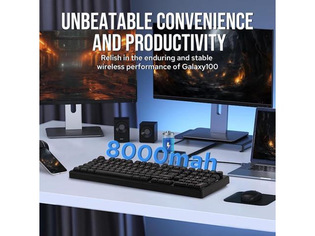 EPOMAKER Galaxy100 QMK/VIA Wireless Gaming Keyboard, Aluminum Shell, Bluetooth/2.4Ghz/USB-C, Pre-Lubed Hot-Swappable Linear Switches, NKRO, RGB...