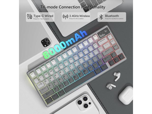 Womier 75% Keyboard QMK/VIA, Wireless Keyboard Creamy Gaming CNC Aluminum, Tri-Mode Mechanical Key Board with 8000mAh Battery Custom Hot Swappable...