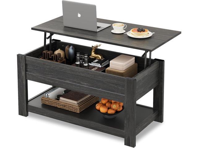 WLIVE Coffee Table, 39' Lift Top Coffee Table with Hidden Compartment and Storage Shelf for Living Room, Espresso