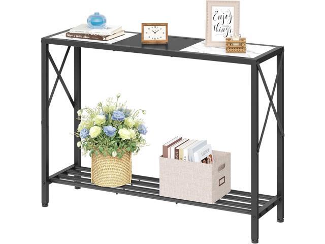 Tajsoon Console Table 41.8, 2-Tier Entryway Table, Narrow Sofa Table with Shelves, Entrance Table for Hallway, Entryway, Living Room, Foyer,.