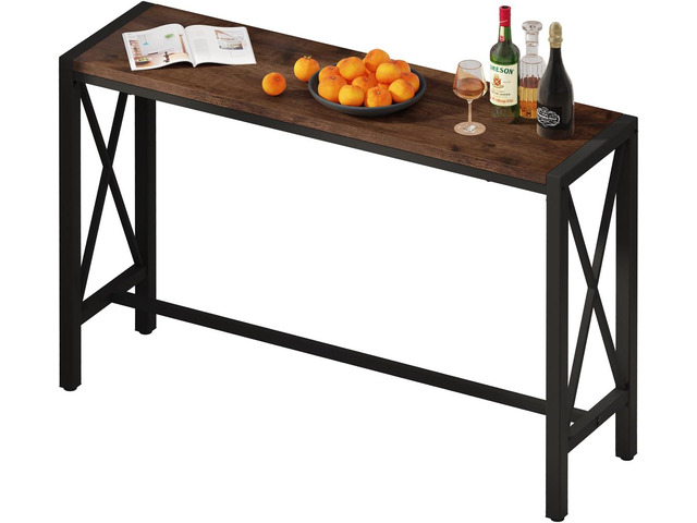 BON AUGURE Bar Table, 55 in Counter Height Pub Tables, Rectangular Tall Behind Couch Sofa Table, High Top Wood Console Tables for Home, Living...