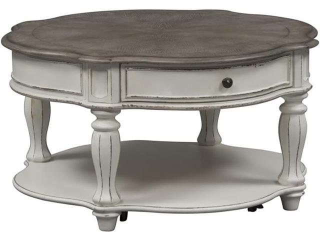 Liberty Furniture Industries Round Cocktail Table, W38 x D38 x H20, White