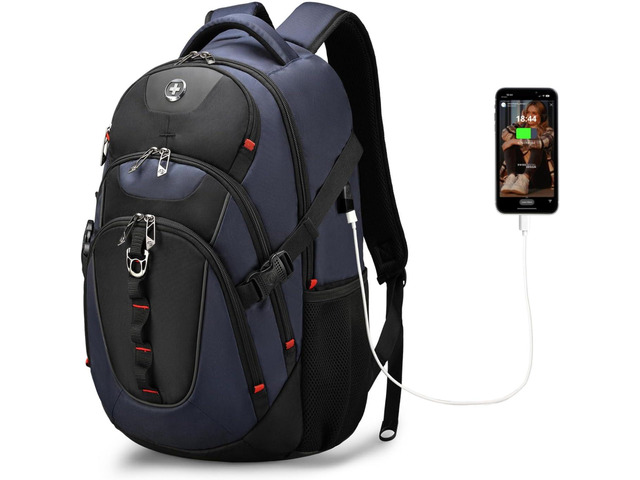 Swissdigital Design Laptop Backpack with USB Charging Port, Travel Backpack Fits 15.6 inches Computer, 31l College School Backpack for Men,...