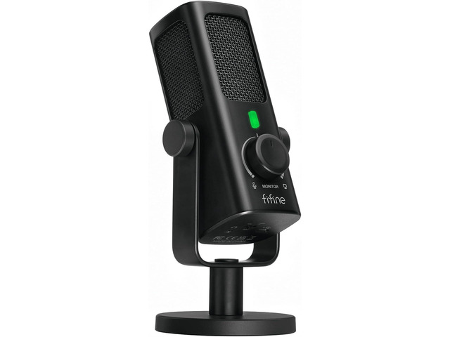 FIFINE USB-Podcast-Condenser-Microphone for Studio-Recording/Computer-Streaming, Desktop-Metal-Mic for YouTube Music Vocal Creation, with...