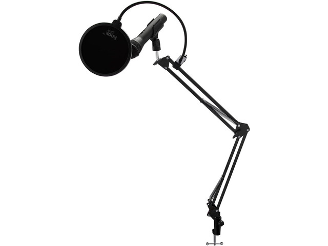 Samson Q2U Black Handheld Dynamic USB Microphone Bundle with Boom Arm and Pop Filter (3 Items)