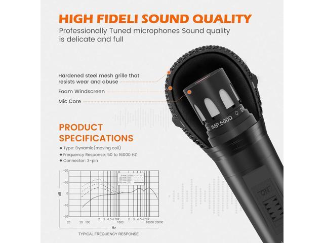 Wired Microphone for Singing, Metal Female, ON/Off Switch, Professional Vocal Dynamic Mic with 20ft & 6.5ft XLR Audio Cable, Cardioid Studio...