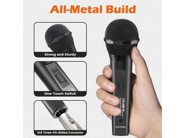 Wired Microphone for Singing, Metal Female, ON/Off Switch, Professional Vocal Dynamic Mic with 20ft & 6.5ft XLR Audio Cable, Cardioid Studio...