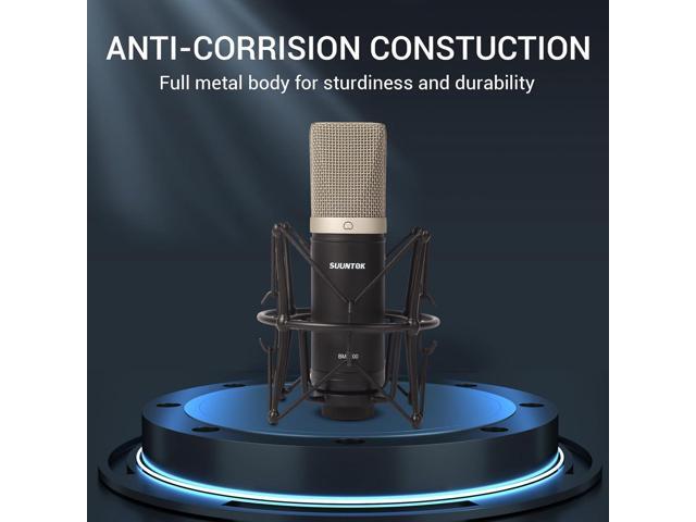 Condenser Microphone XLR, Large Diaphgram Professional Recording Cardioid Microphone Kit w/Shock Mount, for Studio, Live Streaming, Podcasting,...