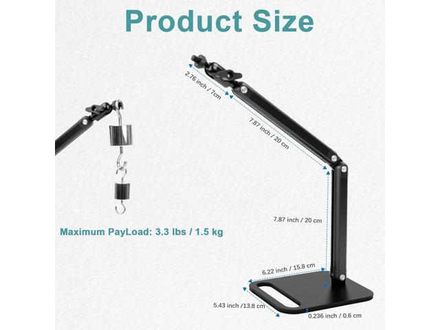 Studio Microphone Stand,Adjustable Mic Arm Clip Desktop Mount,1/4' and 5/8' Screw Adapters,Compatible with Fifine/Shure/Pyle / AT2020 /...