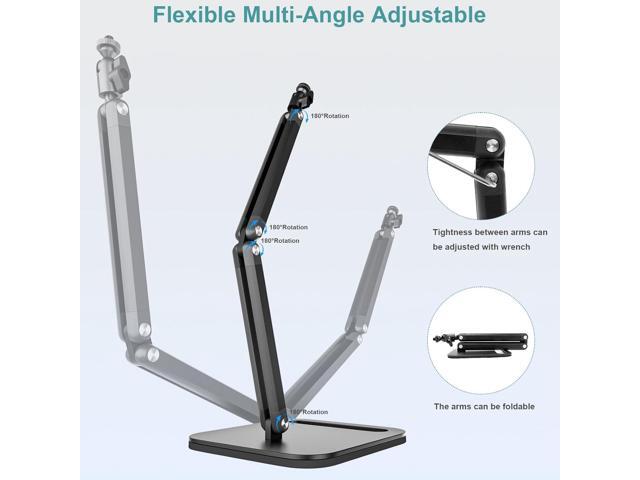 Studio Microphone Stand,Adjustable Mic Arm Clip Desktop Mount,1/4' and 5/8' Screw Adapters,Compatible with Fifine/Shure/Pyle / AT2020 /...