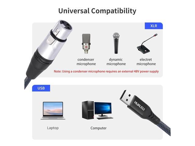XLR Female to USB Mic Link Converter Cable,XLR Female to USB Microphone Cable,Microphone to Computer Recording line-10Ft