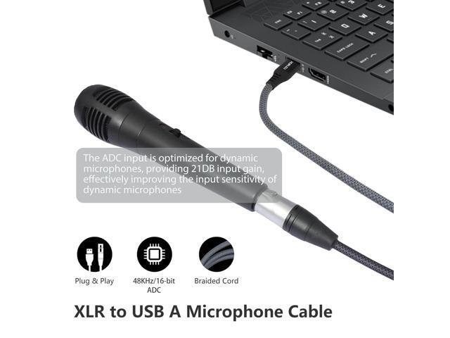 XLR Female to USB Mic Link Converter Cable,XLR Female to USB Microphone Cable,Microphone to Computer Recording line-10Ft