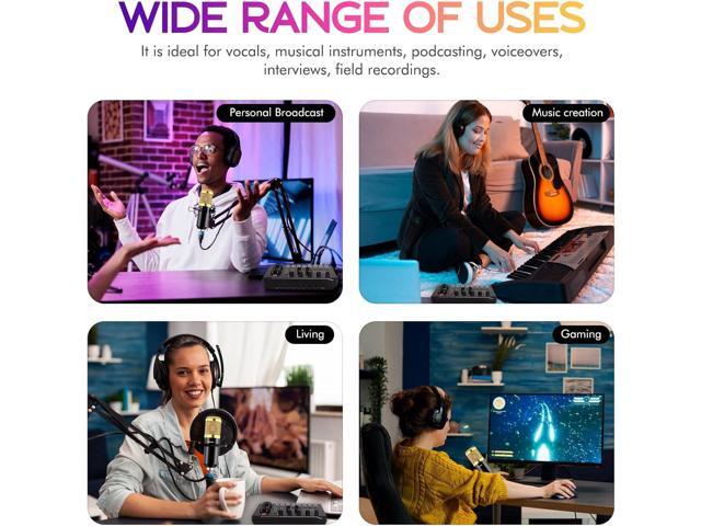 ALSO GO Podcast Equipment Bundle, Music Recording Setup with BM-800 Microphone & F998 Sound Card, Perfect for Podcasting, Singing, Gaming, and Live...